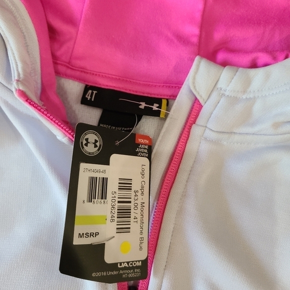 NEW Under Armour Girls Youth hoodie size 4 sweat shirt Poncho Style Cape Blue - Picture 4 of 7